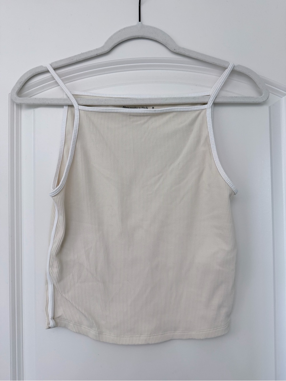 Abercrombie & Fitch Beige Ribbed Cami with White Trim